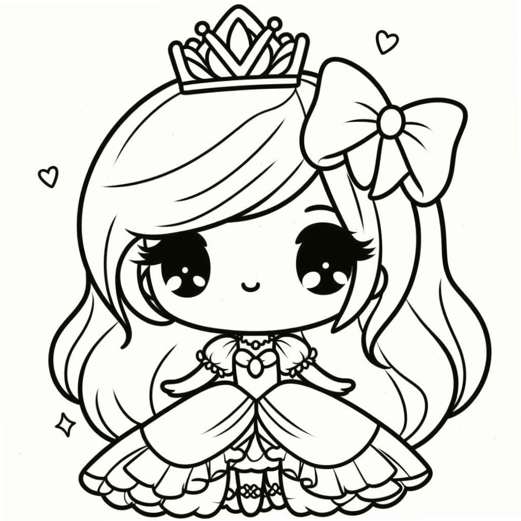 Mẫu thiết kế công chúa chibi xinh xắn đầy màu sắc