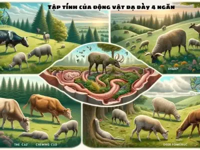  Cấu trúc và chức năng của động vật dạ dày 4 ngăn