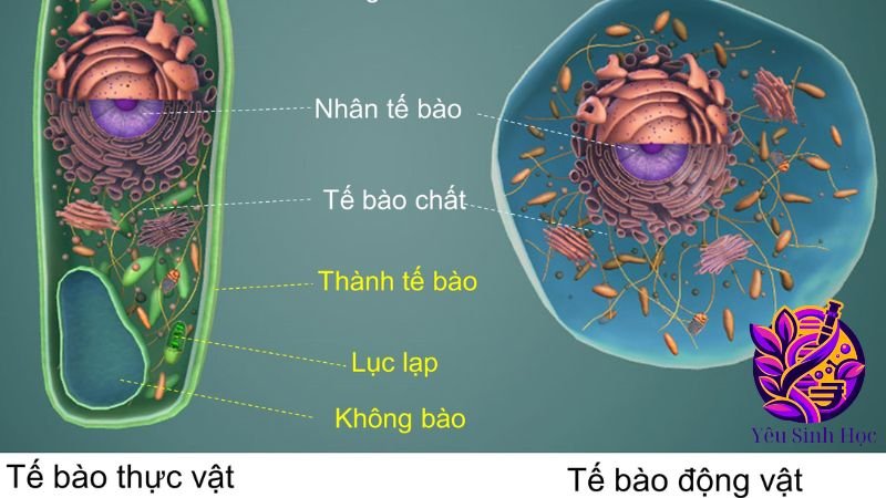 Tế bào thực vật và tế bào động vật khác nhau như thế nào?