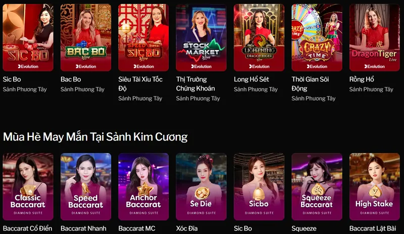 Một số trò chơi tại Casino Live 188Bet